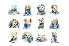 Watercolor Hygge Dog Clipart Product Image 4