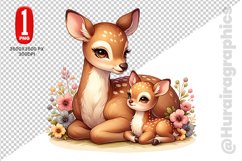 Cute Deer Clipart - PNG File Product Image 1