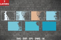 3D Sea waves SVG, Layered Sea waves SVG Cut File Product Image 2