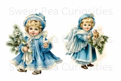 Christmas, Girls, Elements, Clipart, Ephemera, PNG Product Image 2
