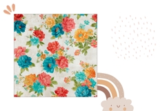 Vintage Flowers Pillow PNG, Floral Pillow Case Sublimation Product Image 2