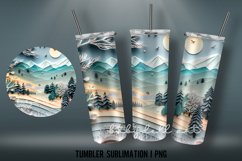 3D Winter Tumbler Sublimation Design PNG | 3D Papercat Product Image 2