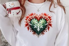 Christmas Hearts Watercolor Clipart, Christmas PNG Product Image 2