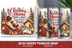 Blessed Mama Christmas 20oz Tumbler Wrap, Christian Mom Chri Product Image 1