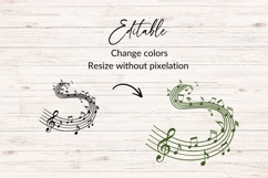 Hand Drawn Swirling Music Notes SVG Product Image 2
