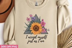 I accept myself just as I am PNG, Motivation Sublimation PNG Product Image 2