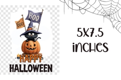 Boo Halloween Cat Towel Design, Happy Halloween PNG Product Image 2