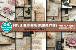 Love letters Junk Journal Pages Background Paper PNG Product Image 1
