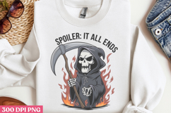 Spoiler, It All Ends PNG, Cute Grim Sublimation PNG Product Image 2