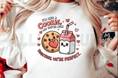 Cute Cartoon Cookie And Milk Valentine Illustration Sweet Product Image 2
