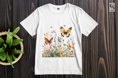 Butterfly Wildflower Field Clipart Sublimation PNG Product Image 2