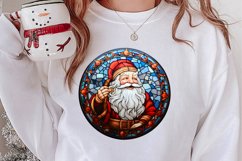 Stained Glass Painting Of Santa Clipart Sublimation Product Image 2