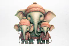 Christmas Family Animals Sublimation PNG Product Image 2