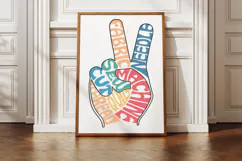 Sewing Peace Sign SVG Quilting Word Art Cut File Product Image 3