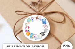 Watercolor School Supplies Wreath png Product Image 2