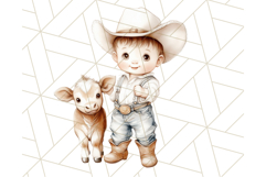 Cowboy Clipart PNG, Kid Western Country Graphic Product Image 2