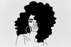 Curly Hair Woman SVG PNG EPS AI, Curly Girl Drawing Product Image 1
