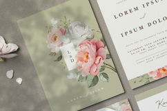 beautiful wedding card invitation set with peonies flower Product Image 2