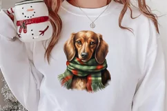 Pets Love Christmas Watercolor Clipart, Christmas PNG Product Image 2