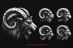 10 Bundle Dark Art Capricorn Goat Zodiac Head Baphomet Product Image 3