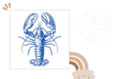 Cartoon Lobster Pillow, Ocean Pillow Design, Sea Pillow Product Image 2