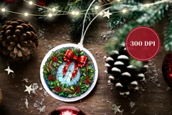 Christmas Wreath Ornament PNG, Christmas Ornament Template Product Image 2