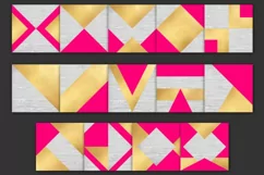 Wood & Gold Foil & Pink Digital Paper Product Image 2