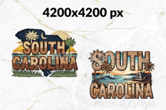 South Carolina State PNG, Vintage Palmetto Deer Sublimation Product Image 2