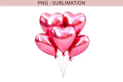 Valentine balloons png design for T-shirts Product Image 2