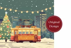 Christmas Tumbler Wrap, Christmas Tram Sublimation Tumbler Product Image 2
