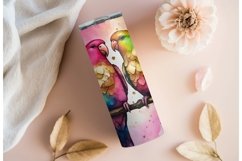 Alcohol Ink Rainbow Lovebirds Tumbler Wrap | 20oz Skinny PNG Product Image 2