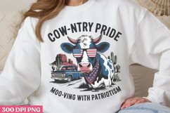 Cow ntry Pride Moo ving PNG, Western 4th Of July Sublimation Product Image 2