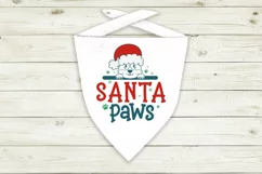 Santa paws Christmas Dog Bandana SVG Design Product Image 1