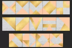 Wood & Gold Foil & Peach Digital Paper Product Image 2