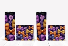 Cute Bows Tumbler Wrap, Cartoon Halloween Tumbler PNG Product Image 2