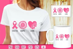 Faith Hope Love, Breast Cancer Shirt SVG Design Product Image 2