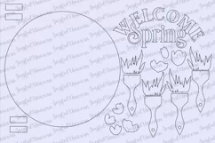 Welcome Spring Sign SVG | Floral Door Hanger SVG Product Image 3