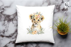 Cute Watercolor Baby Lion Clipart Sublimation PNG Product Image 3