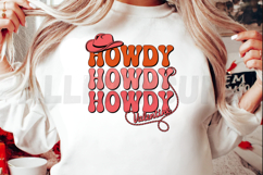 Retro Howdy Valentine Text With Cowboy Hat Graphic Design Product Image 2