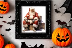 Watercolor Santa Claus Sublimation Clipart, Santa PNG Product Image 2