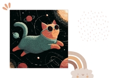 Funny Cat Pillow Case, Cosmic Pillow Sublimation, Cat PNG Product Image 2