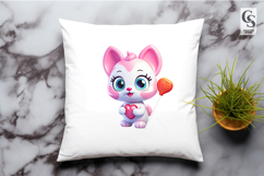 Cute Cat Heart Clipart Sublimation PNG Product Image 3