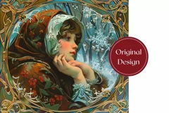 Christmas Girl Tumbler Template, Winter Forest Tumbler PNG Product Image 2