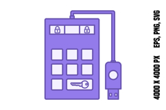 Purple Encrypted Hard Drive Icon Product Image 1