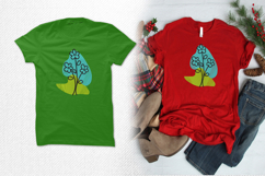 Abstract Blue Green Floral Line Art Embroidery Design Product Image 2