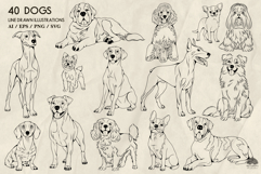 Dogs line art collection Svg Png Eps Product Image 2