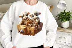 Adorable Pilot Animals Couple Clipart, Watercolor Animals Product Image 1
