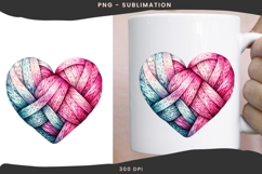 Valentine knitted heart png design for T-shirts Product Image 2