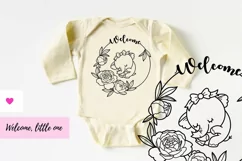 Nursery Round Design for Baby Girl - Welcome Sign SVG Product Image 4