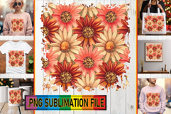 Fun Tote Bag Art PNG, Flower Pattern Product Image 1